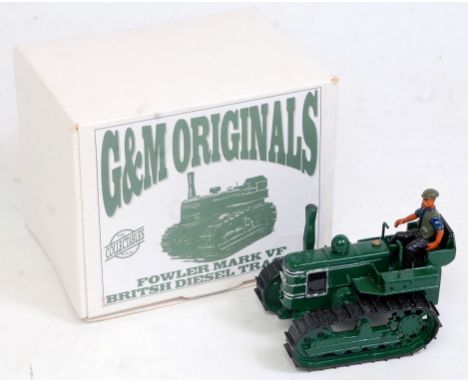A G&amp;M Originals 1:32 scale white metal and resin model of a Fowler Mk VF British diesel tractor comprising green and silv