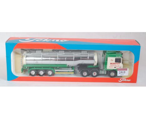 A Tekno 1/50 scale The Irish Collection No.15 model of a Daf 480XF tractor unit with tanker trailer, sold in the original lab