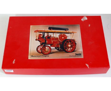 A Wills Finecast 3/8"-1' (or 1:32 scale) white metal kit for a showman's engine, Ref. No. TE3, appears as issued in the origi