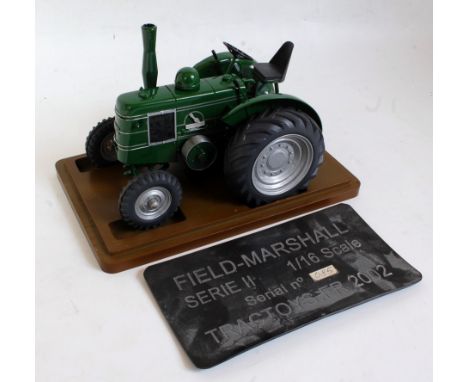 A Tractoys of France 1:16 scale resin and diecast model of a Field Marshall Series 2 tractor, comprising green body with silv