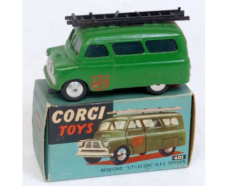 A Corgi Toys No. 405 Bedford Utilecon AFS tender, comprising of green body with black ladder and AFS red transfers to doors, 