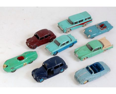 Eight various loose playworn Dinky Toy and Corgi Toy diecasts to include Austin Devon, Austin Taxi, and others