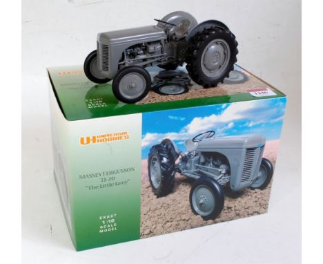 A Universal Hobbies 1:16 scale model of a Ferguson TE20 'The Little Grey Tractor', model No. UH2690, appears as issued in the