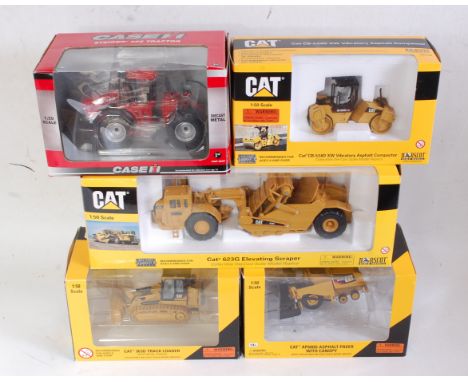 A Norscot and First Gear 1:50 scale boxed farming and construction group to include a Caterpillar 623G elevating scraper, a C