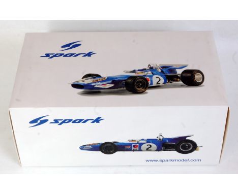 A Spark Models No. 18S066 1:18 scale resin and diecast model of a Matra MS80 No. 2, French Grand Prix winner 1969 as driven b