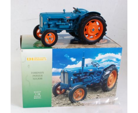 A Universal Hobbies 1:16 scale boxed diecast tractor group, to include a Fordson Power Major, and a Nuffield Universal 4DM 19