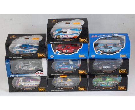 Ten various boxed Ixo Models and Ebbro collection, 1:43 scale racing diecasts to include an Audi R8 crocodile Adelaide winner