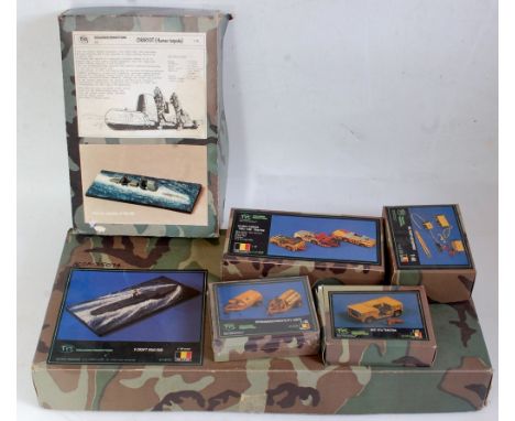 Seven various boxed Verlinden 1:48 and 1:35 scale military and naval resin boxed kits to include Chariot Human Torpedo, Nitro