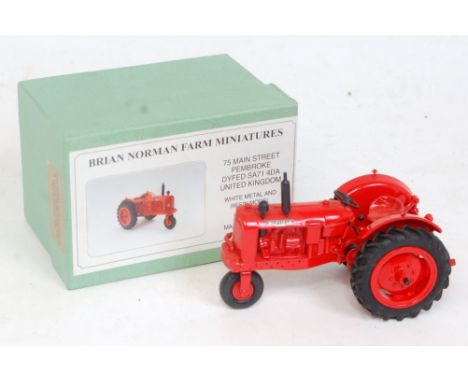 A Brian Norman farm miniatures 1:32 scale white metal and resin model of a Nuffield Universal single wheel row crop Perkins d