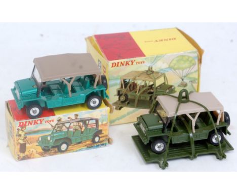 A Dinky Toys boxed diecast group to include No. 601 Austin Para Moke, comprising of drab green body, with green plastic platf