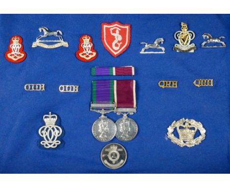 GENERAL SERVICE PAIR, GENERAL SERVICE MEDAL, EIIR, ONE CLASP NORTHERN IRELAND AND ARMY LONG SERVICE AND GOOD CONDUCT MEDAL, 2