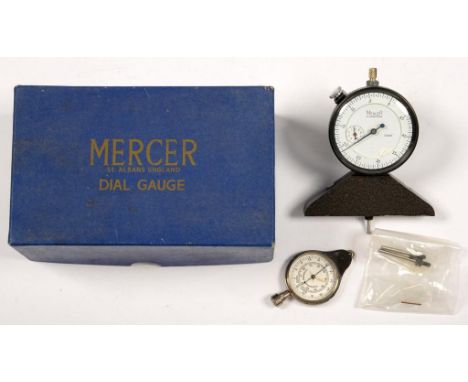 A MERCER DIAL GAUGE, BOXED AND ANOTHER ITEM 