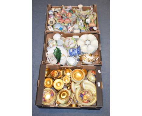 A quantity of Aynsley teawares, decorated fruit, other glass and ceramics (5 boxes)Report by NGPieces vary D Jones signature: