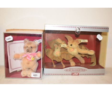 A Steiff Museum Collection limited edition, Box set, 1495/4000, 40180, boxed, and a similar pair, Jackie, 3343/12000, 019017,