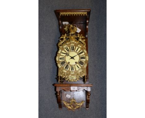 A Dutch style lantern clock, 45.5 cm high, with shelfReport by NGIt has a pendulum and key 
