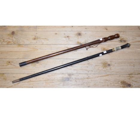 A sword stick, 91 cm, and a truncheon (2) 