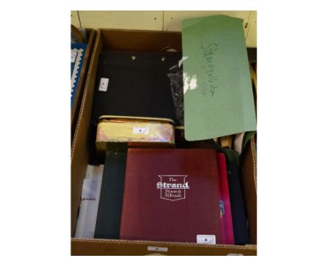 Assorted world stamps, mostly in albums, a 1951 Sudanese first day cover, and other items (box) 