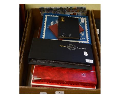 Assorted presentation packs, first day covers and stamps, mostly in albums (box) 