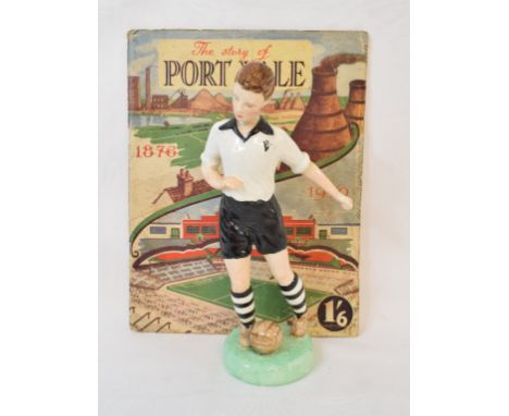 A W R Midwinter Ltd pottery figure, of a Port Vale footballer, head and arm glued, 22.5 cm high, The Story of Port Vale 1876-