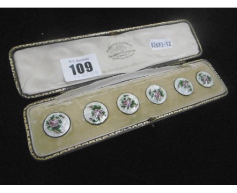 BOXED SET OF GOLDSMITH AND SILVERSMITH GUILLOCHE ENAMEL 