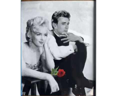 Limited edition print ,“The Rose”, of screen icons Marilyn Monroe and James Dean. Just 100 we’re made from the original acryl