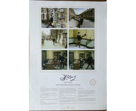 John Cleese signed The Ministry of Silly Walks A2 size lithograph print.  Numbered 635 of 950. Good condition. All autographs