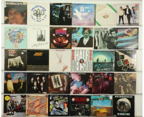 A collection of 50+ Mixed Genre Rock LPs to include artists; Strawbs, Rush, Joe Walsh, Midnight Oil, Horslips, Hunter, Harry 