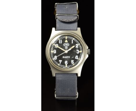 Cabot Watch Company (CWC) gentleman's British Army military wristwatch with luminous hands and hour markers, Arabic numerals,