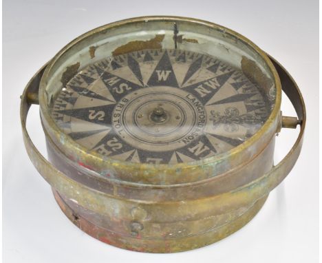 Langford &amp; Son Bristol gimballed ship's compass, diameter 28cm
