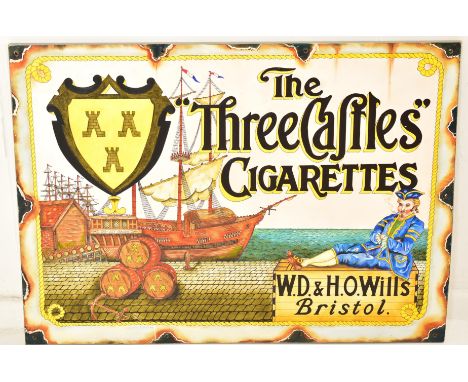 Wills -&nbsp;A contemporary oil on board artists impression painting of a vintage enamel advertising sign. The sign of rectan