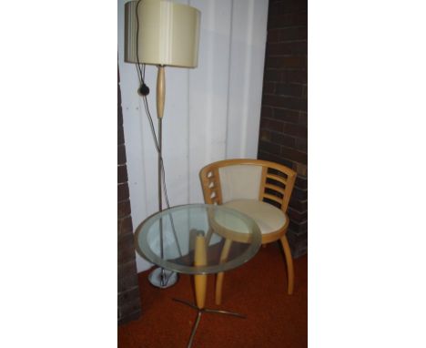 Contemporary matching chair, table & lamp