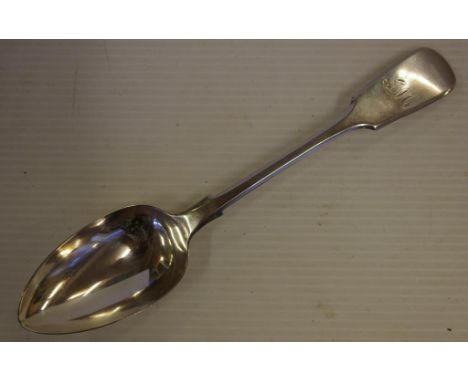 Early Victorian sterling silver soup spoon hallmarked London 1852, 73g approx.