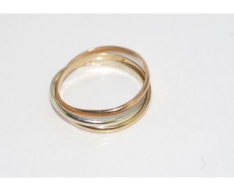 9ct Russian wedding band weight: approx 1.7 grams, size: J-K/5 (one ring marked, tested as 9ct)