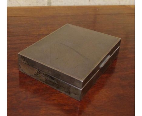 Hardy Bros. sterling silver cigarette box hallmarked Birmingham 1956, 11cm x 8.5cm, 3cm high approx.