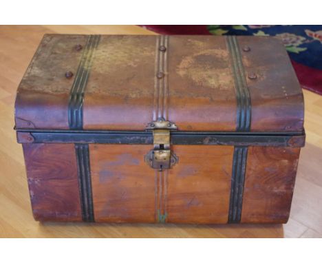 Early Anthony Hordern & Son metal trunk 72cm wide, 47cm deep, 42cm high