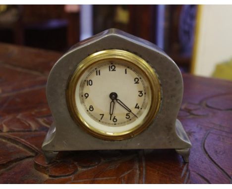 Arts & crafts mantle clock 9.5cm high approx.