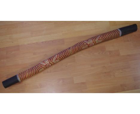 Didgeridoo with traditional painted decoration,131cm approx