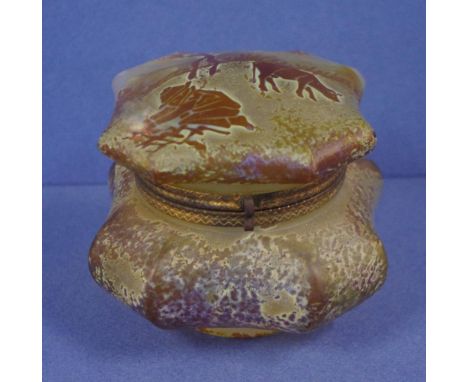 Vintage Czech glass trinket box 8cm high approx.