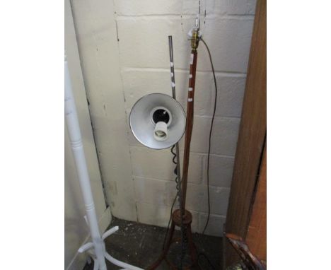 INDUSTRIAL TYPE LIGHT FITTING AND A FURTHER SATINWOOD STANDARD LAMP 