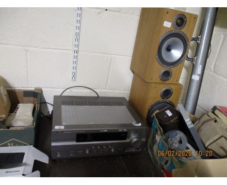 YAMAHA AMPLIFIER DSP-AX761 AND A PAIR OF SPEAKERS