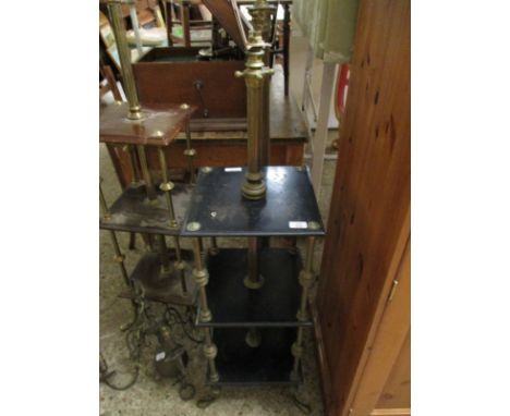 BRASS AND METAL SQUARE FOUR TIER STANDARD LAMP