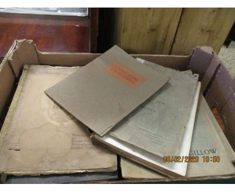 BOX CONTAINING MIXED VINTAGE CATALOGUES OF FITTINGS, ANTIQUES ETC
