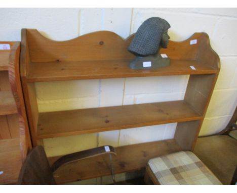 PINE FOUR FIXED SHELF BOOKCASE 