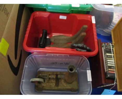 SMALL MAMOD TYPE STEAM ENGINE, SHOE LAST, FLAT IRONS ETC 