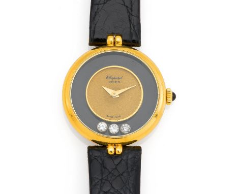   CHOPARD CHOPARD  Happy Diamonds. Schweiz.   Handaufzug. 750/- Gelbgold, Orig.-Lederband mit Orig. vergoldeter Dornschließe,