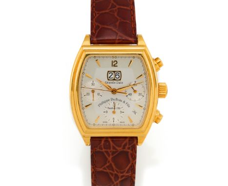   PHILIPPE DU BOIS &amp; FILS PHILIPPE DU BOIS &amp; FILS  Grande Date. Schweiz. Um 2000.   Automatik. 750/- Gelbgold, Lederb