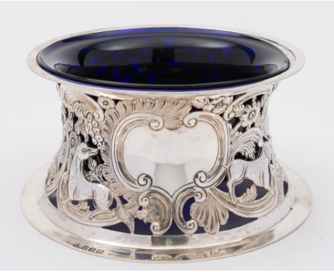 An Edward VII  Irish silver dish ring maker West & Sons, Dublin, 1909: the pierced sides decorated with hunting dogs, fox and