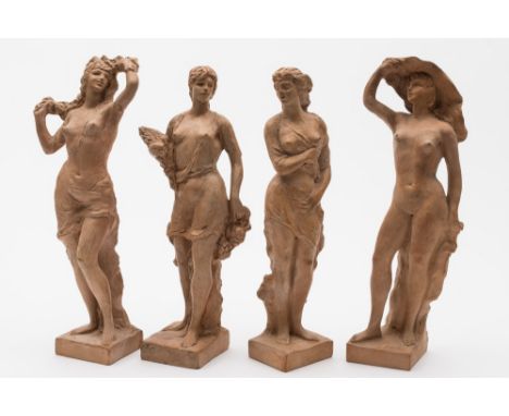 M. Bandini, Florence, four terracotta maquettes: each representing the seasons and modelled as standing scantily clad and nak
