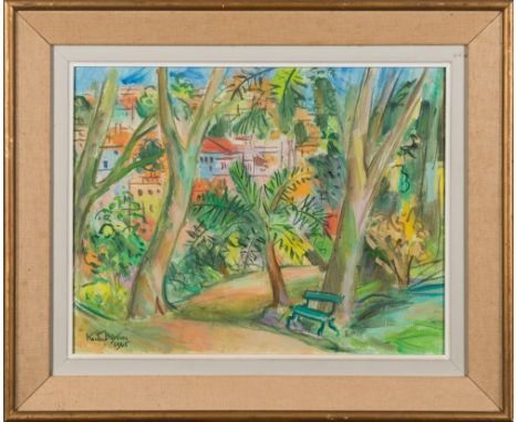 * Keith Stuart Baynes [1887-1977]-
Botanical Gardens, Lisbon:-
signed and dated 1965 bottom left
further signed, inscribed an