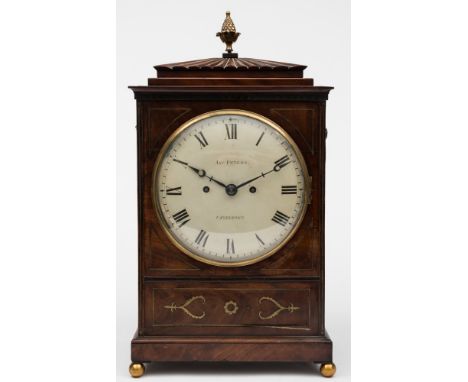 James Peters Cambridge, a Regency bracket clock: the eight-day duration, double-fusee movement with shaped plates, striking t